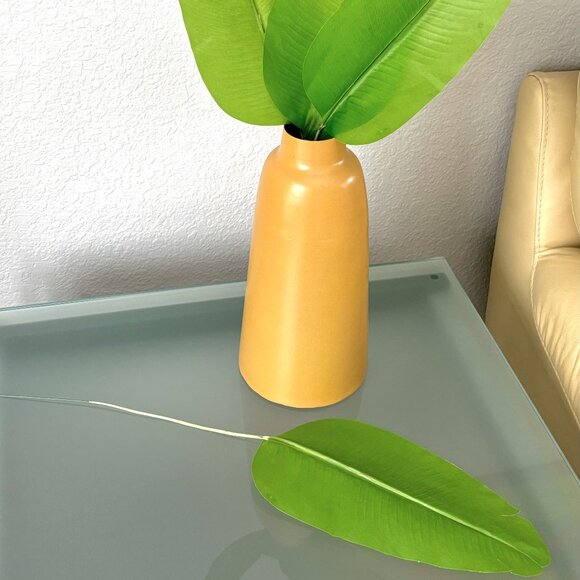 Set/4 Tropical Leaf Stems Banana Leaves Faux Greenery Stem Artificial Foliage - Picture 3 of 6